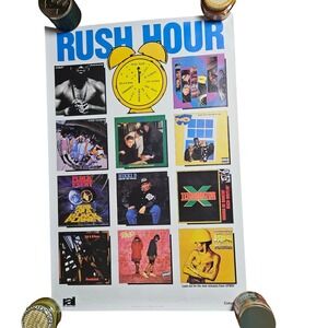Rush Hour Public Enemy The Afros Vintage 1990 Promo Poster Def Jam CBS Hip‎ Hop